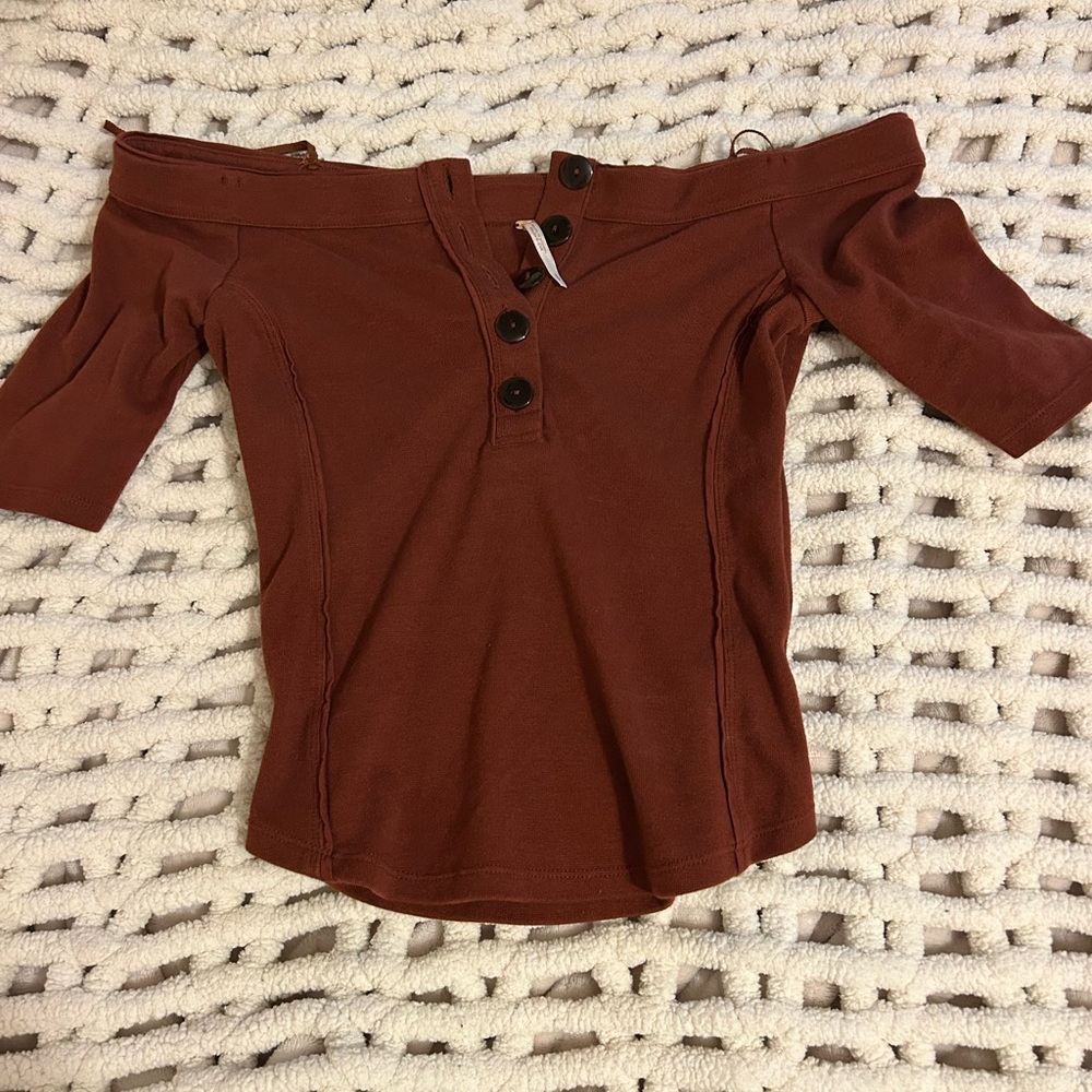 Free People Cinnamon Off-Shoulder Top